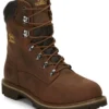 Chippewa Men's Heavy Duty Waterproof & Insulated Aged Bark 8" Work Boots - Round Toe -Sheplers Sales 050G25 D7 P1