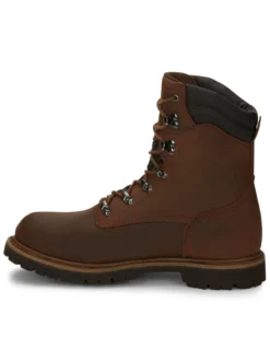 Chippewa Men's Heavy Duty Waterproof & Insulated Aged Bark 8" Work Boots - Round Toe -Sheplers Sales 050G25 D7 P3