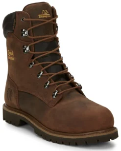 Chippewa Men's Heavy Duty Waterproof & Insulated Aged Bark 8" Work Boots - Steel Toe