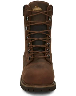 Chippewa Men's Heavy Duty Waterproof & Insulated Aged Bark 8" Work Boots - Steel Toe -Sheplers Sales 050G26 D7 P5