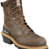 Carhartt 8" Crazy Horse Brown Waterproof Insulated Logger Boot - Composite Toe -Sheplers Sales 050P79 K8 P1