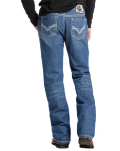 Rock & Roll Denim Men's FR Medium Wash Double Barrel Relaxed Fit Bootcut Jeans