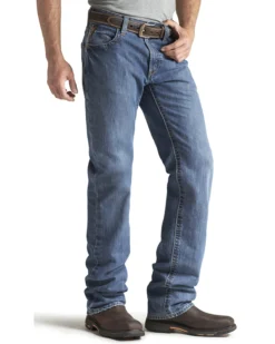 Ariat Men's FR M3 Medium Wash Loose Basic Stackable Straight Leg Jean -Sheplers Sales 086P41 N9 P2
