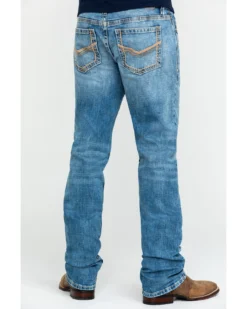 Cody James Core Men's Clover Leaf Light Wash Stretch Slim Straight Jeans