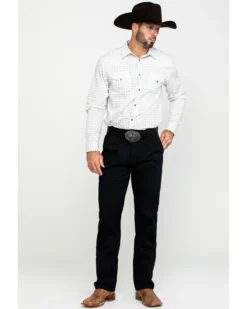Wrangler Men's Black Casual Pleated Front Western Pants -Sheplers Sales 2000293279 001 P6
