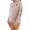 Carhartt Women's Clarkburg Heather Smoke Rose Midweight Logo Sleeve Graphic Work Sweatshirt -Sheplers Sales 2000308671 600 P1