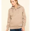 Ariat Women's Dark Oatmeal Heather Rebar Skill Set Zip Hooded Pullover -Sheplers Sales 2000322227 104 P1