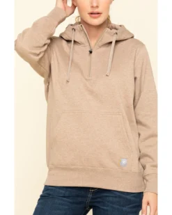 Ariat Women's Dark Oatmeal Heather Rebar Skill Set Zip Hooded Pullover -Sheplers Sales 2000322227 104 P4