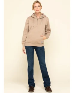 Ariat Women's Dark Oatmeal Heather Rebar Skill Set Zip Hooded Pullover -Sheplers Sales 2000322227 104 P6