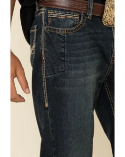 Rock & Roll Denim Men's Dark Reflex Double Barrel Relaxed Straight Jeans -Sheplers Sales 2000323846 402 P5