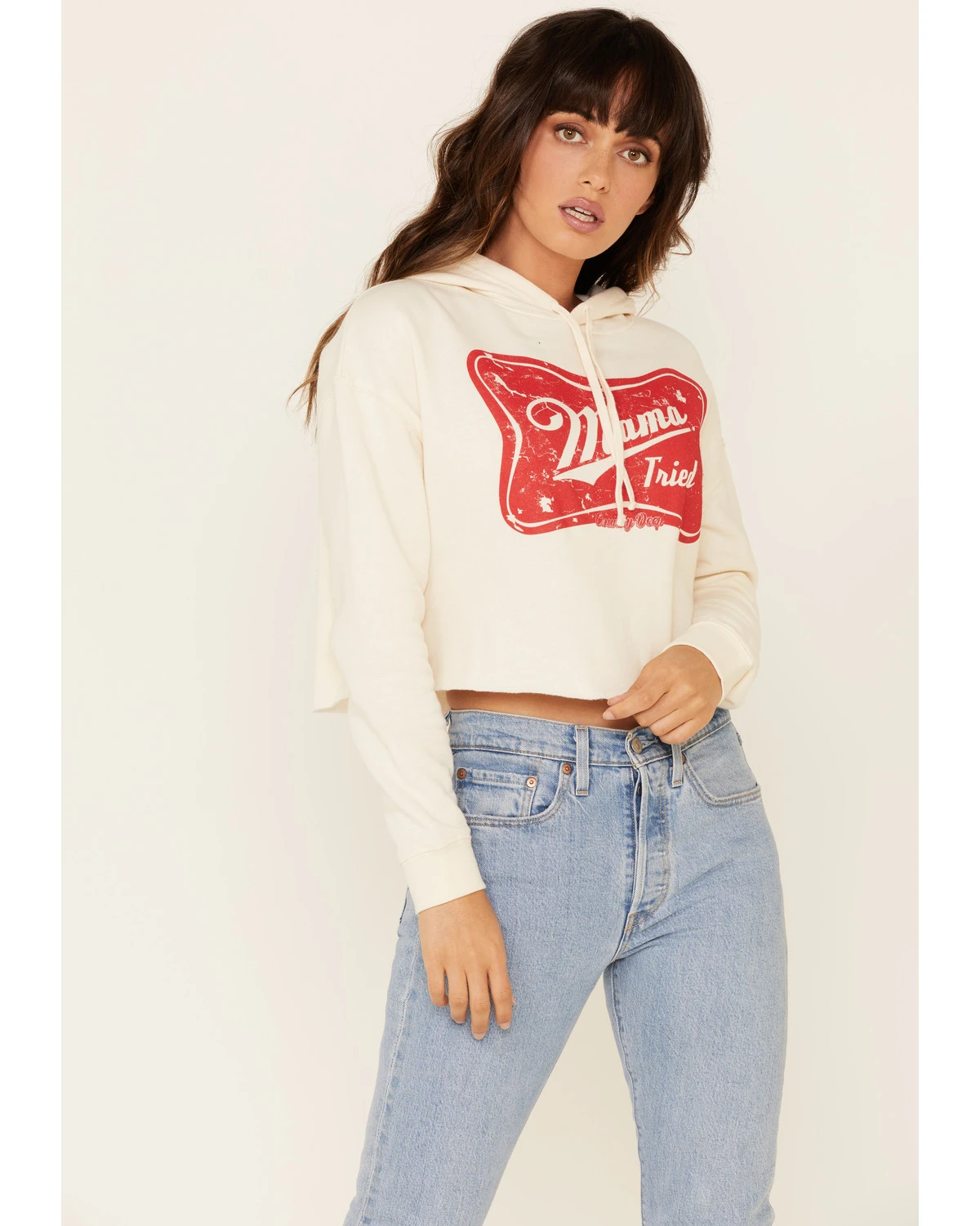 Country Deep Women's Mama Tried Graphic Cropped Hooded Sweatshirt 3 Country Deep Women's Mama Tried Graphic Cropped Hooded Sweatshirt