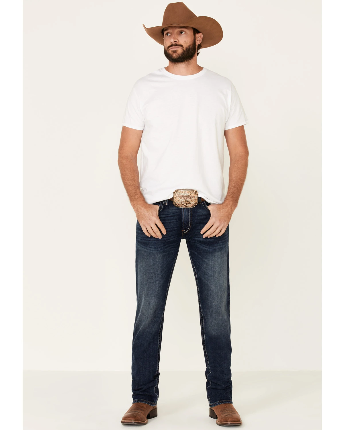 Ariat Men's M4 Denali Malone Dark Stretch Stackable Relaxed Straight Jeans 3 Ariat Men's M4 Denali Malone Dark Stretch Stackable Relaxed Straight Jeans