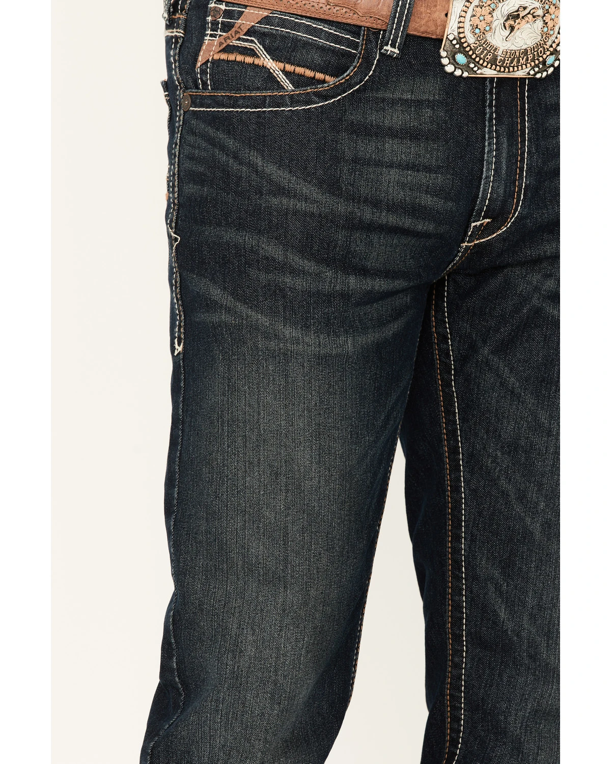 Ariat Men's M4 Cobalt Dark Wash Stretch Relaxed Straight Jeans 4 Ariat Men's M4 Cobalt Dark Wash Stretch Relaxed Straight Jeans - Image 2