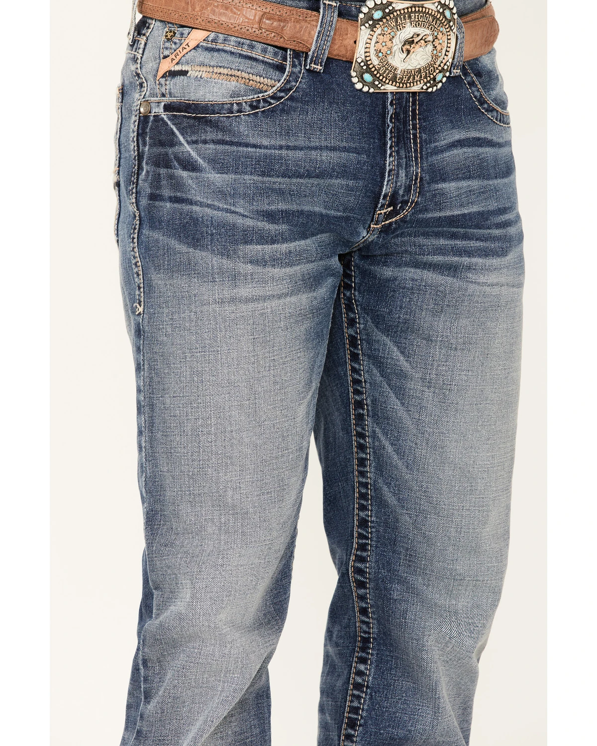 Ariat Men's M4 Dakota Medium Wash Stretch Relaxed Straight Jeans 4 Ariat Men's M4 Dakota Medium Wash Stretch Relaxed Straight Jeans - Image 2