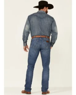 Wrangler Retro Premium Men's Harrick Dark Wash Stretch Slim Straight Jeans -Sheplers Sales 2000342091 400 P4