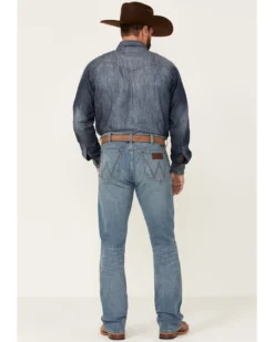 Wrangler Retro Premium Men's Eagleton Light Wash Stretch Slim Bootcut Jeans -Sheplers Sales 2000342288 400 P3