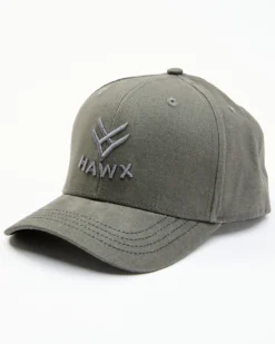 Hawx Men's Gray Embroidered Logo Solid-Back Ball Cap