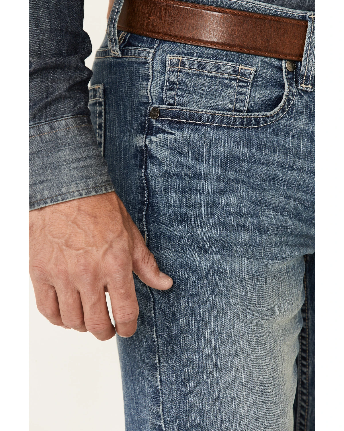 Cody James Men's Casey Light Wash Stretch Stackable Straight Jeans 5 Cody James Men's Casey Light Wash Stretch Stackable Straight Jeans - Image 3