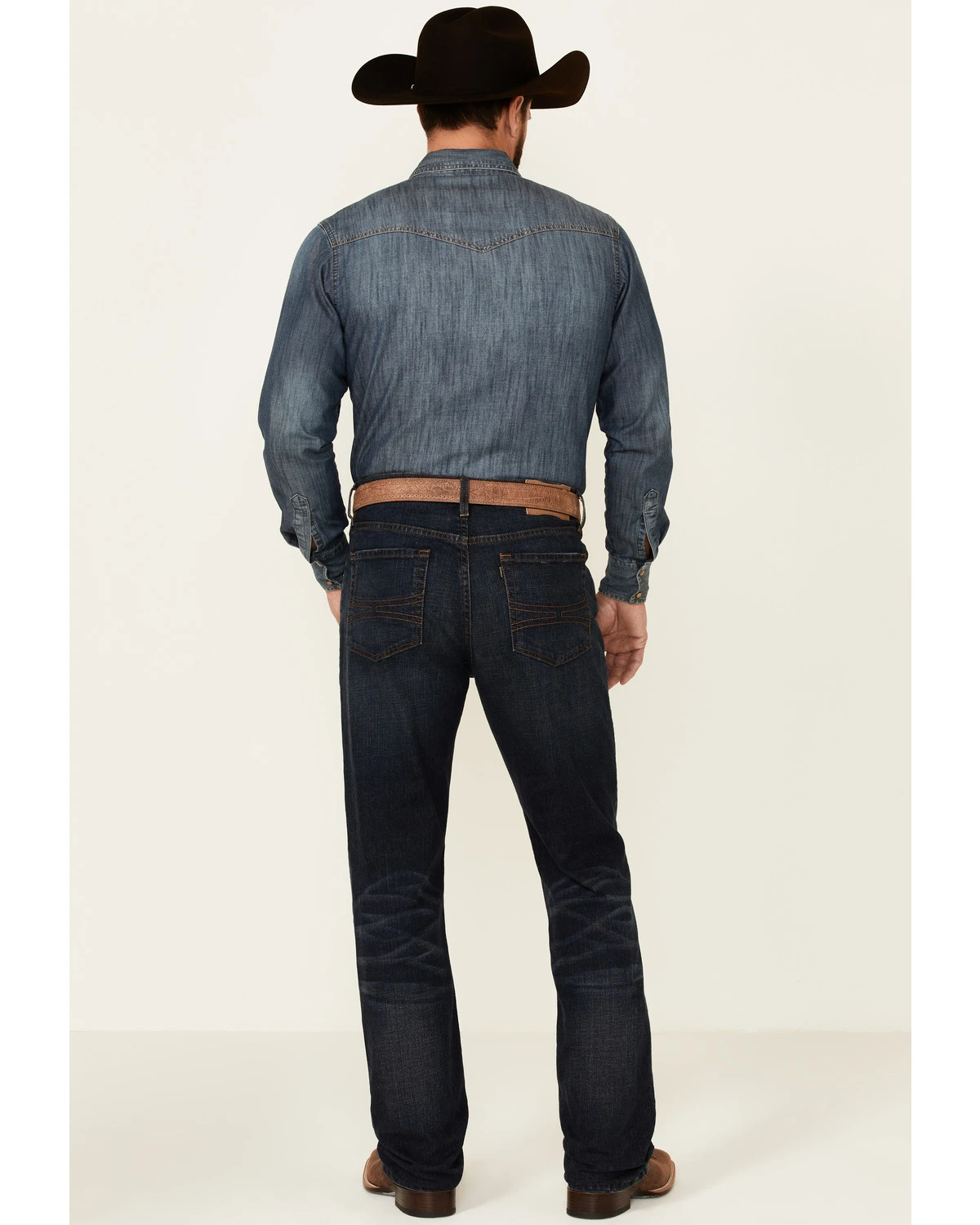 Rock & Roll Denim Men's Hooey Double Barrel Dark Vintage Stretch Relaxed Stackable Bootcut Jeans 3 Rock & Roll Denim Men's Hooey Double Barrel Dark Vintage Stretch Relaxed Stackable Bootcut Jeans