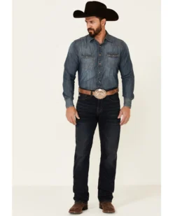 Rock & Roll Denim Men's Hooey Double Barrel Dark Vintage Stretch Relaxed Stackable Bootcut Jeans 8 Rock & Roll Denim Men's Hooey Double Barrel Dark Vintage Stretch Relaxed Stackable Bootcut Jeans -Sheplers Sales 2000345010 400 P3