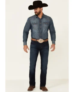 Rock & Roll Denim Men's Hooey Dark Wash Reflex Revolver Slim Straight Jeans -Sheplers Sales 2000345206 400 P3
