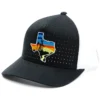 Oil Field Hats Men's Black & White Texas State Sunset Patch Golf Mesh-Back Ball Cap -Sheplers Sales 2000346215 001 P1