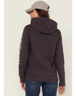 Carhartt Women's Gray Relaxed Midweight Logo Sleeve Graphic Hooded Sweatshirt -Sheplers Sales 2000346369 020 P3