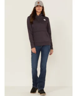 Carhartt Women's Gray Relaxed Midweight Logo Sleeve Graphic Hooded Sweatshirt -Sheplers Sales 2000346369 020 P4