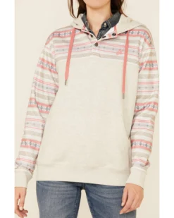 HOOey Women's Southwestern Print Button Down Hooded Pullover -Sheplers Sales 2000346693 104 P3