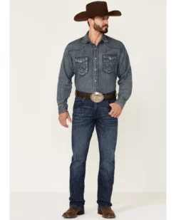 Wrangler Retro Men's Coast Dark Wash Stretch Slim Bootcut Jeans - Long