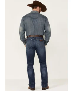 Wrangler Retro Men's Coast Dark Wash Stretch Slim Bootcut Jeans - Long -Sheplers Sales 2000346854 400 P3