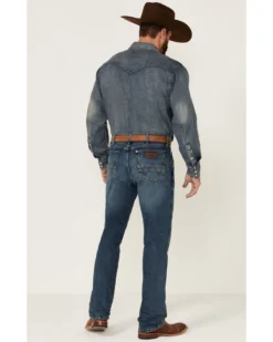 Wrangler Retro Men's Hereford Medium Wash Stretch Slim Straight Jeans -Sheplers Sales 2000346855 400 P3