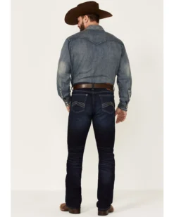 Wrangler 20X Men's Azure Vintage Dark Wash Stretch Slim Bootcut Jeans -Sheplers Sales 2000346865 400 P3