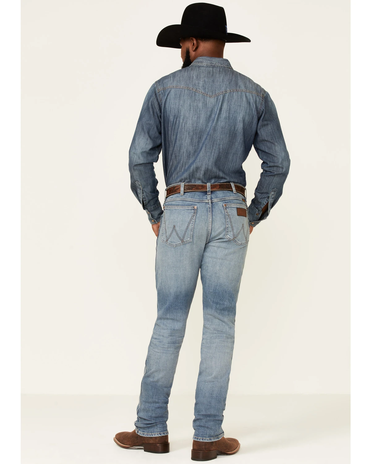 Wrangler Retro Green Men's Gralin Light Wash Stretch Slim Straight Jeans 6 Wrangler Retro Green Men's Gralin Light Wash Stretch Slim Straight Jeans - Image 4