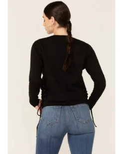 Shyanne Women's Namaste Yall Side Lacing Long Sleeve Graphic Sweatshirt -Sheplers Sales 2000351336 001 P3