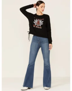 Shyanne Women's Namaste Yall Side Lacing Long Sleeve Graphic Sweatshirt -Sheplers Sales 2000351336 001 P4