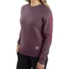 Carhartt Women's Relaxed Fit Midweight Crewneck Block Logo Sleeve Graphic Sweatshirt -Sheplers Sales 2000353049 500 P1