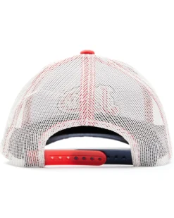 Justin Men's Navy Red & White Embroidered Flag Logo Mesh-Back Ball Cap -Sheplers Sales 2000353914 410 P3