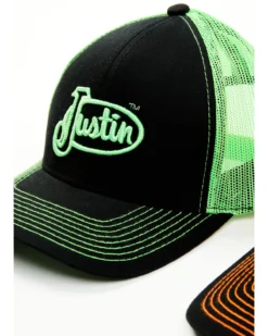 Justin Men's Assorted Embroidered Neon Logo Mesh Back Trucker Cap -Sheplers Sales 2000353917 900 P3