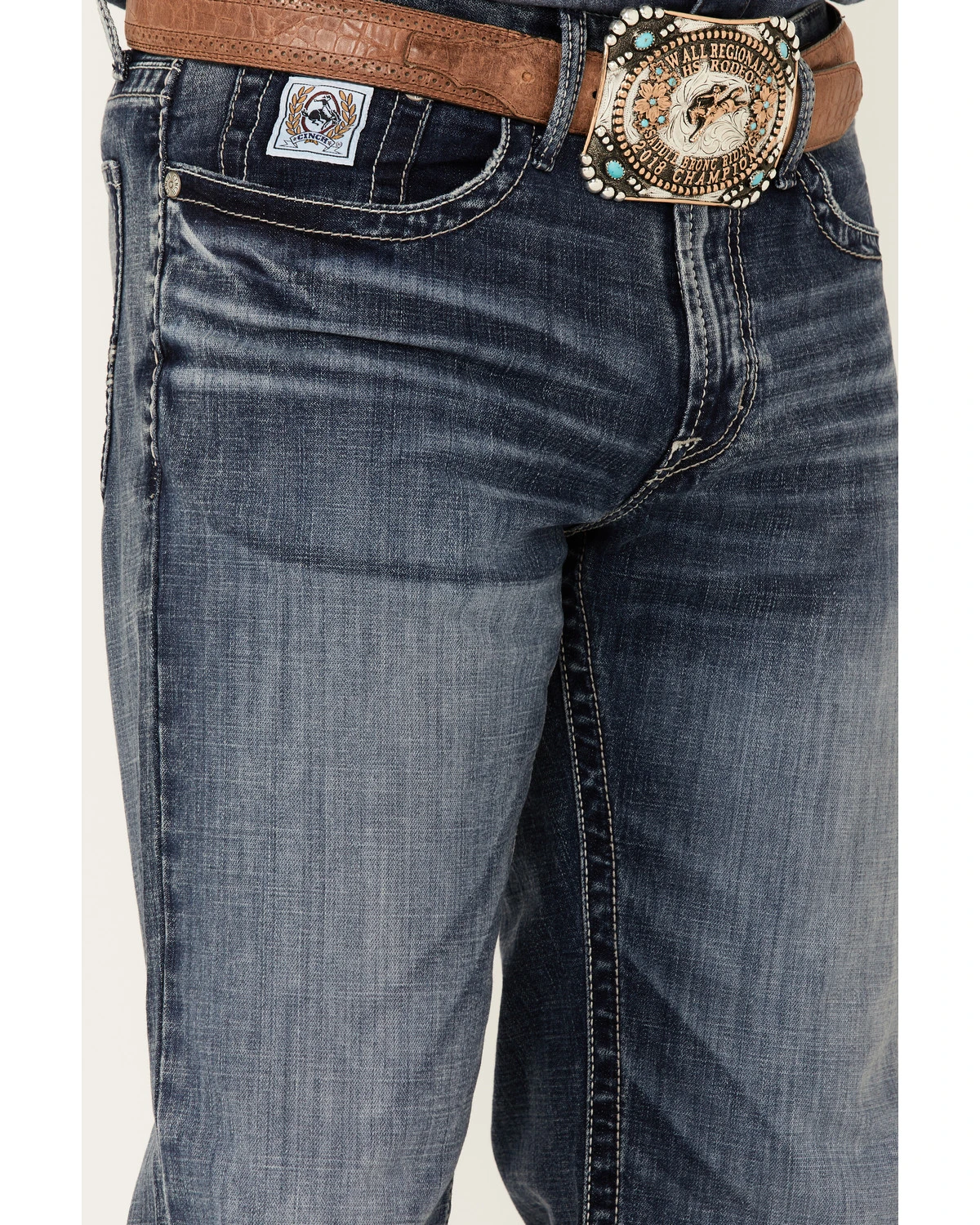 Cinch Men's White Label Medium Stonewash Performance Stretch Relaxed Straight Jeans 4 Cinch Men's White Label Medium Stonewash Performance Stretch Relaxed Straight Jeans - Image 2