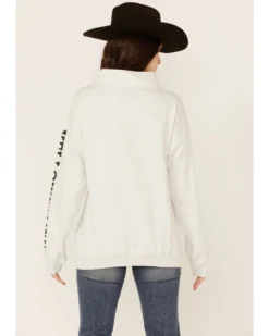 Paramount Network's Yellowstone Women's Gray 1/4 Zip Horse Graphic Pullover Sweatshirt -Sheplers Sales 2000356681 070 P3