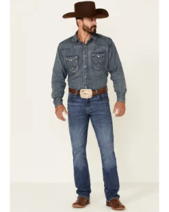 Wrangler Retro Men's Nightsky Medium Wash Stretch Slim Bootcut Jeans - Long