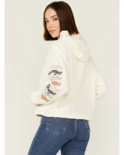 Wrangler Women's Logo Cropped Hoodie -Sheplers Sales 2000358083 100 P3