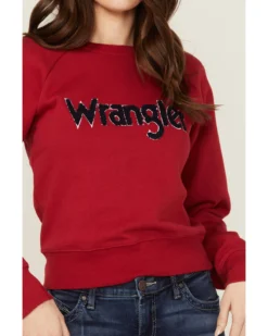 Wrangler Women's Chenille Logo Cropped Sweatshirt -Sheplers Sales 2000358085 600 P3