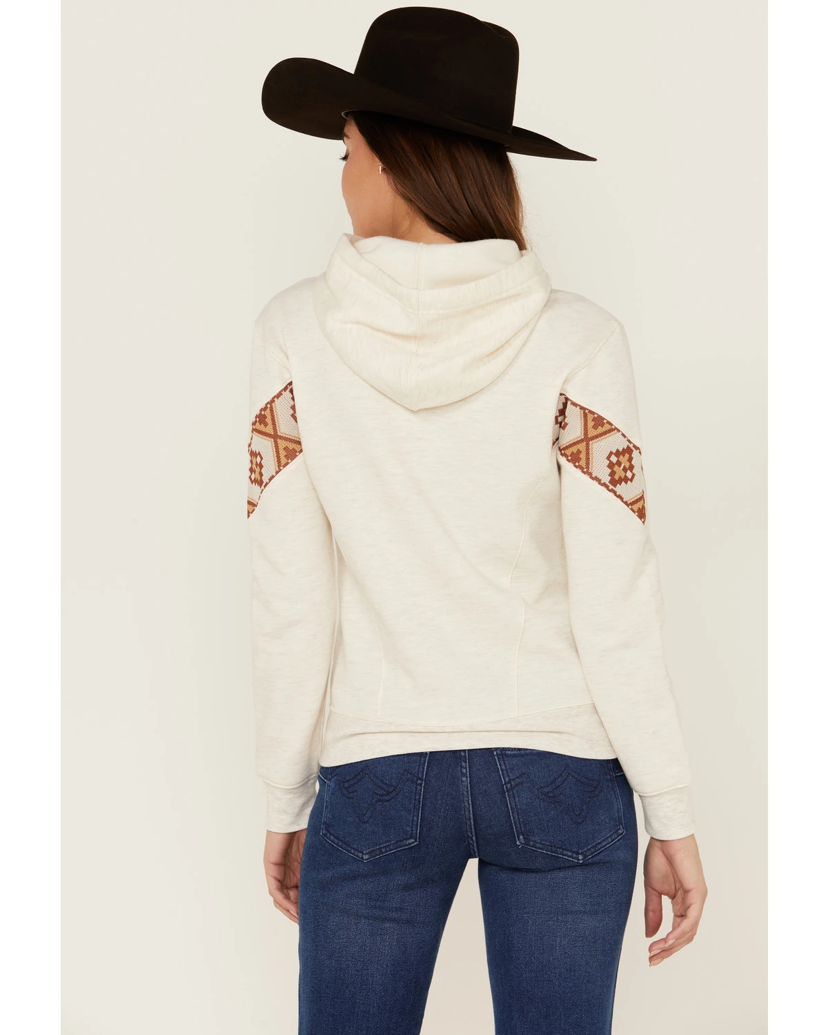 RANK 45 Women's Logo Southwestern Print Sleeve Trim Pullover Hooded Sweatshirt 6 RANK 45 Women's Logo Southwestern Print Sleeve Trim Pullover Hooded Sweatshirt - Image 4