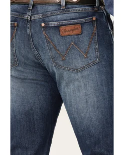 Wrangler Retro Men's Ranch Med Dark Wash Stretch Slim Straight Jeans -Sheplers Sales 2000359720 415 P4