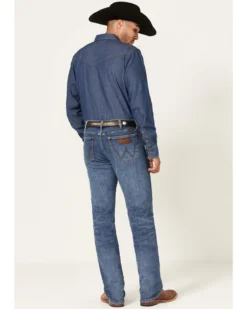Wrangler Retro Green Men's Brierley Light Medium Wash Stretch Slim Straight Jeans 8 Wrangler Retro Green Men's Brierley Light Medium Wash Stretch Slim Straight Jeans -Sheplers Sales 2000359722 413 P3