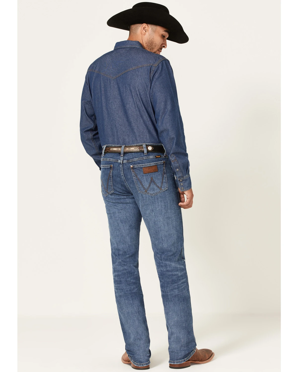 Wrangler Retro Green Men's Brierley Light Medium Wash Stretch Slim Straight Jeans 5 Wrangler Retro Green Men's Brierley Light Medium Wash Stretch Slim Straight Jeans - Image 3