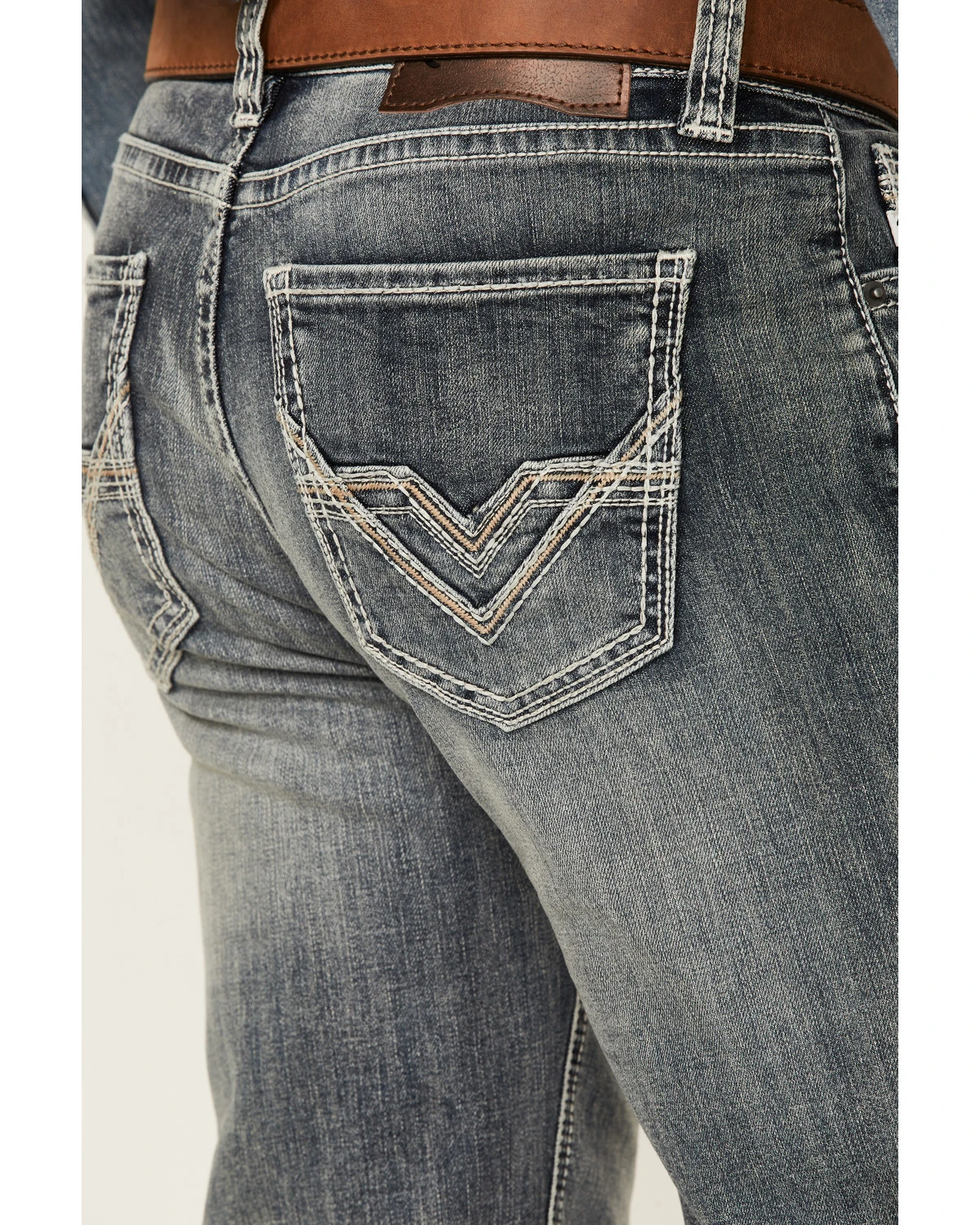 Rock & Roll Denim Men's Medium Vintage Wash Double Barrel Stretch Relaxed Straight Jeans 4 Rock & Roll Denim Men's Medium Vintage Wash Double Barrel Stretch Relaxed Straight Jeans - Image 2