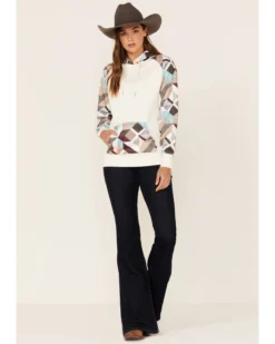 Hooey Women's Modern Colorblock Geo Print Pullover Hooded Sweater -Sheplers Sales 2000360944 110 P4